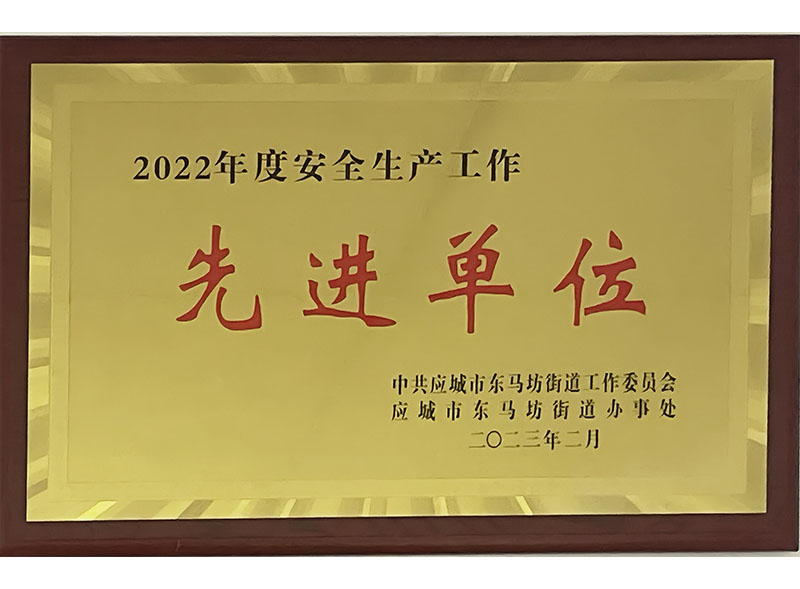 2022年度安全生產(chǎn)工作先進單位